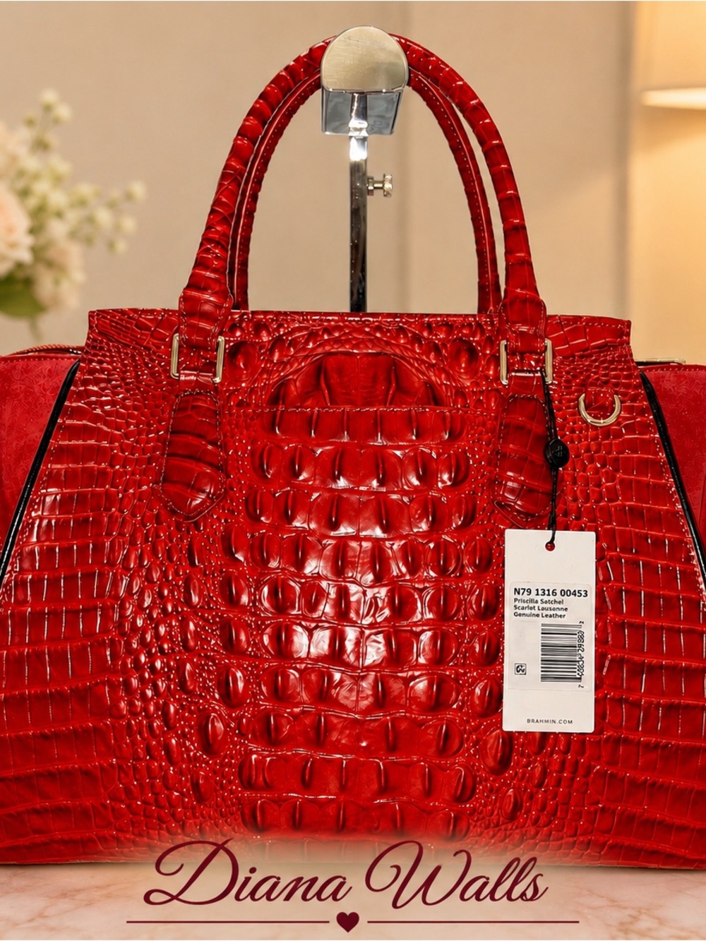Brahmin Scarlet Lausanne Priscilla, NWT, HTF, RARE* - Picture 4 of 7